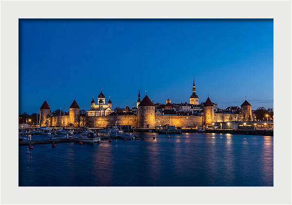 Tallinn Skyline At Blue Hour