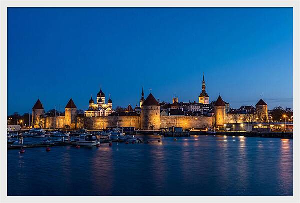 Tallinn Skyline At Blue Hour