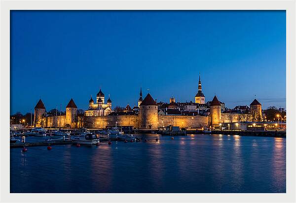 Tallinn Skyline At Blue Hour