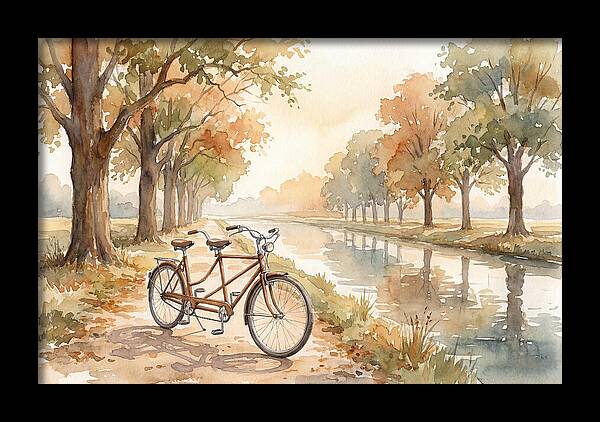 Tandem Bicycle By The Canal