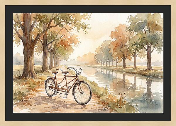 Tandem Bicycle By The Canal