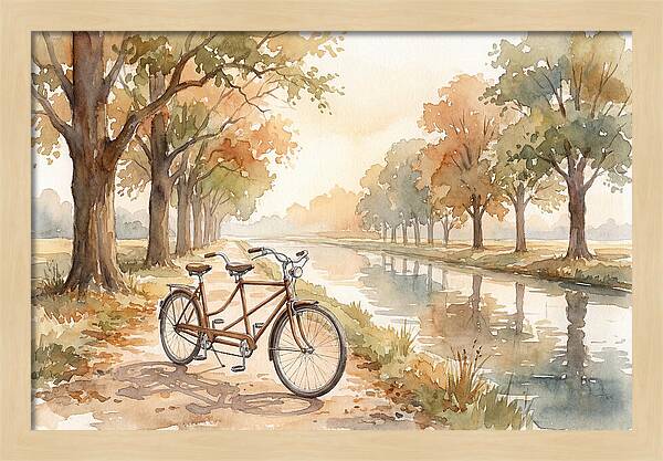 Tandem Bicycle By The Canal