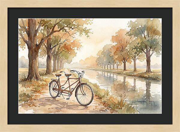 Tandem Bicycle By The Canal