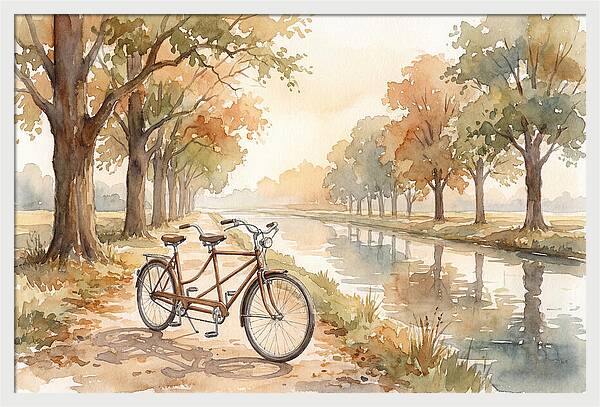 Tandem Bicycle By The Canal