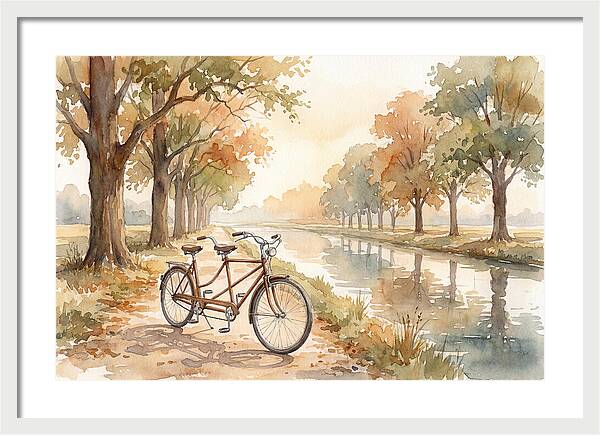Tandem Bicycle By The Canal