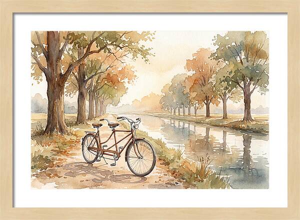 Tandem Bicycle By The Canal