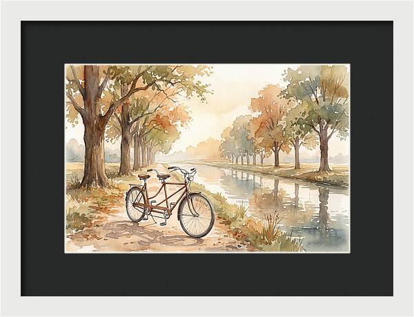 Tandem Bicycle By The Canal