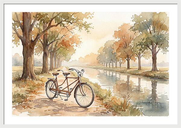 Tandem Bicycle By The Canal