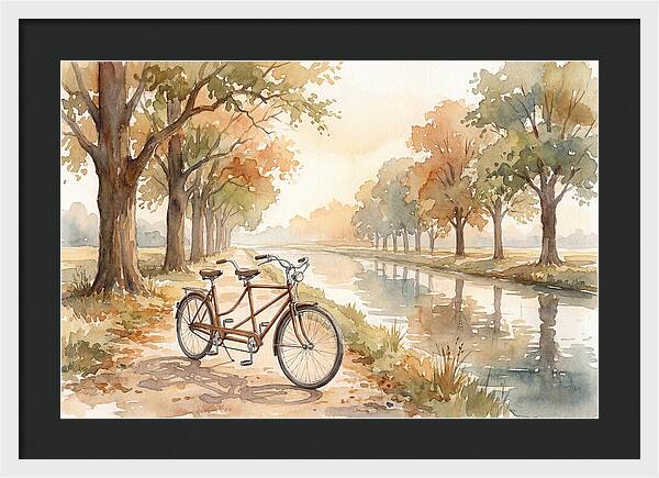 Tandem Bicycle By The Canal