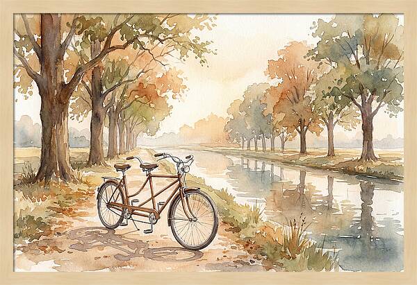 Tandem Bicycle By The Canal