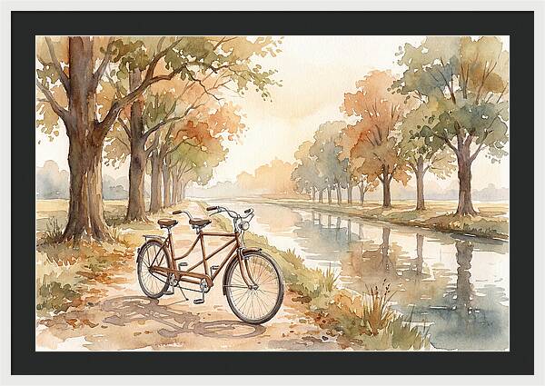Tandem Bicycle By The Canal