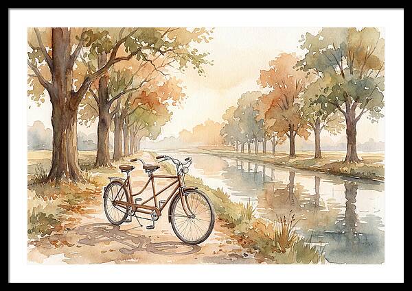 Tandem Bicycle By The Canal