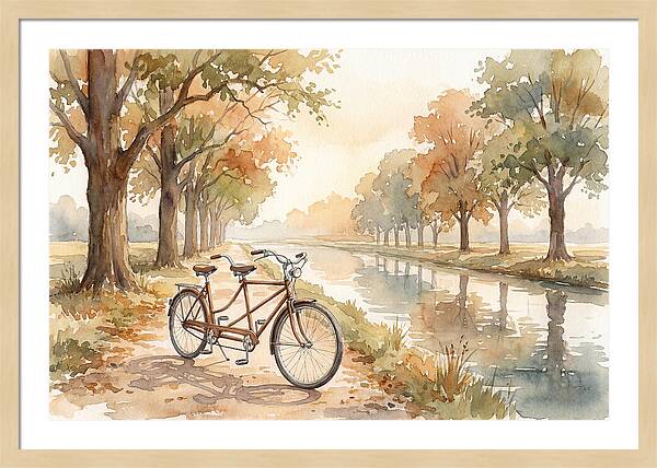 Tandem Bicycle By The Canal