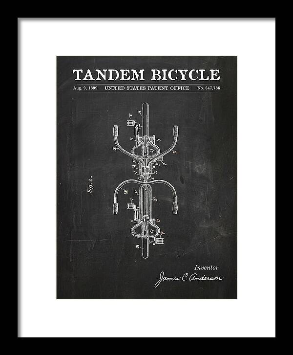 Tandem Bicycle Chalkboard Patent Us647786a