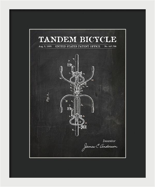 Tandem Bicycle Chalkboard Patent Us647786a