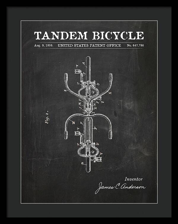 Tandem Bicycle Chalkboard Patent Us647786a