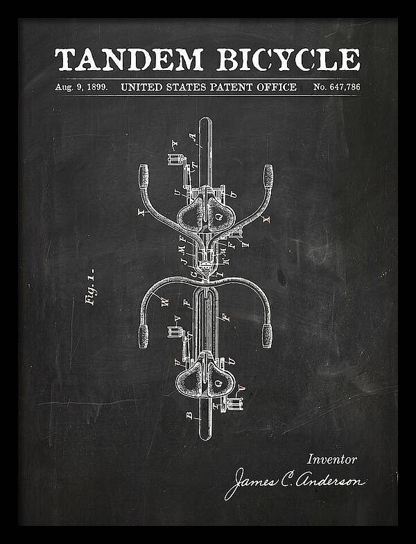 Tandem Bicycle Chalkboard Patent Us647786a