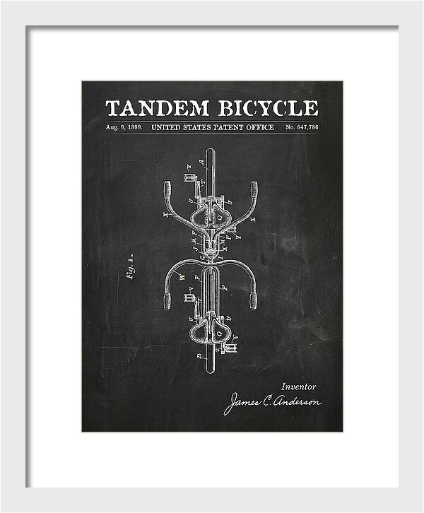 Tandem Bicycle Chalkboard Patent Us647786a