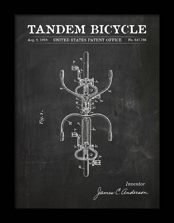 Tandem Bicycle Chalkboard Patent Us647786a