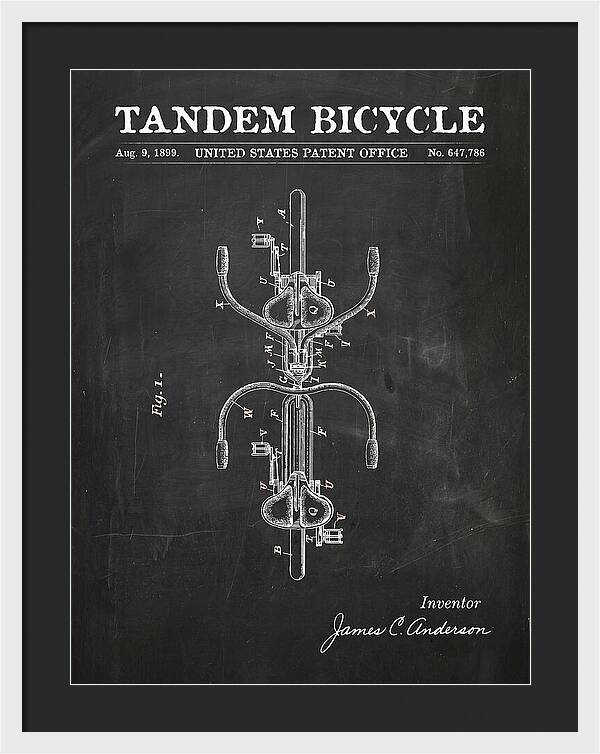 Tandem Bicycle Chalkboard Patent Us647786a