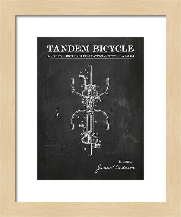 Tandem Bicycle Chalkboard Patent Us647786a