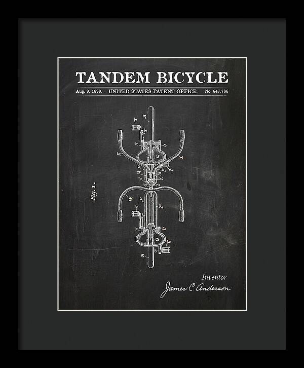 Tandem Bicycle Chalkboard Patent Us647786a
