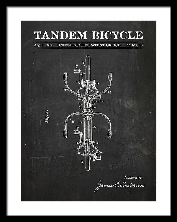 Tandem Bicycle Chalkboard Patent Us647786a