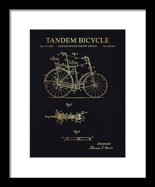 Tandem Bicycle Gold Patent Us448358a