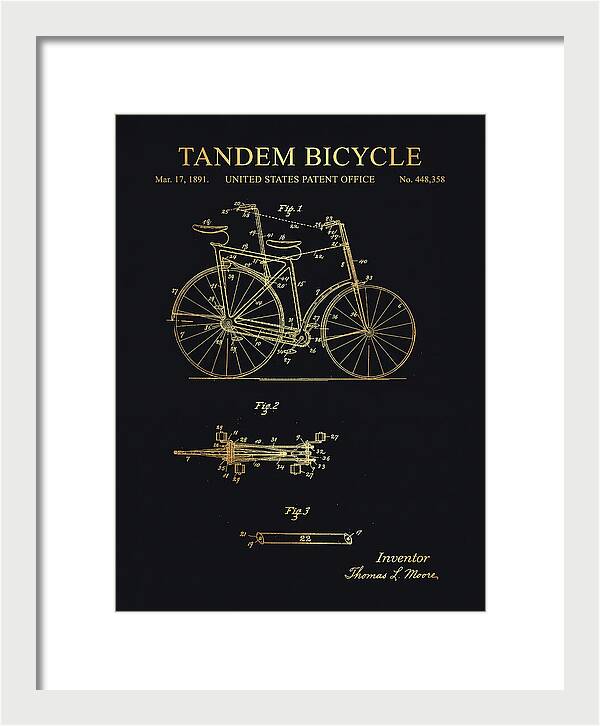 Tandem Bicycle Gold Patent Us448358a