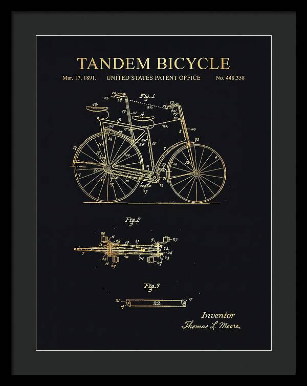 Tandem Bicycle Gold Patent Us448358a
