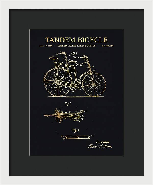 Tandem Bicycle Gold Patent Us448358a