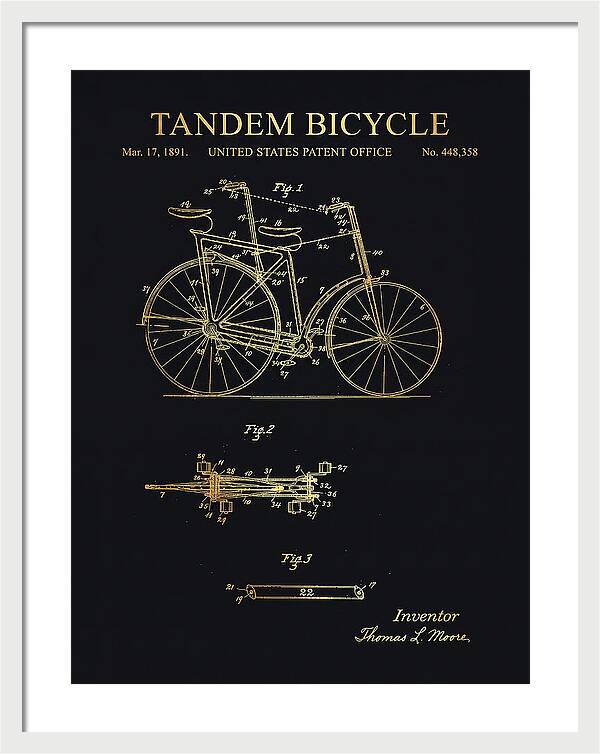 Tandem Bicycle Gold Patent Us448358a