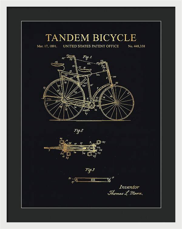 Tandem Bicycle Gold Patent Us448358a