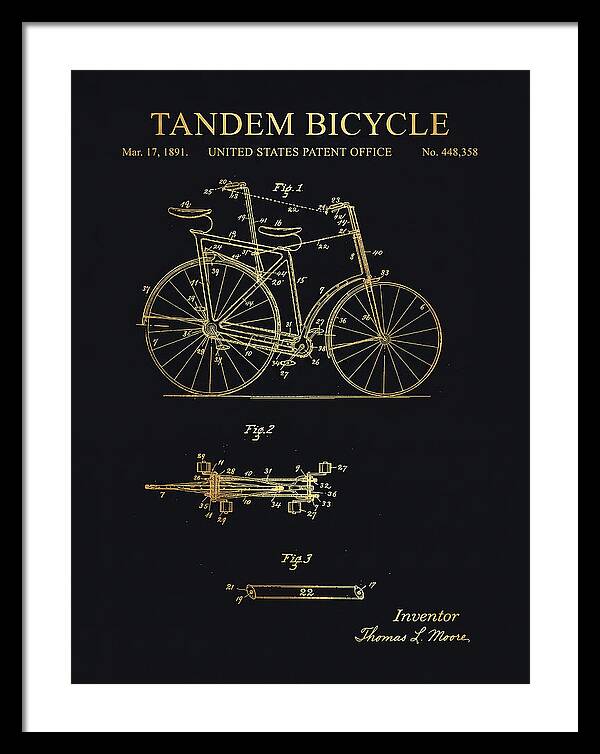 Tandem Bicycle Gold Patent Us448358a