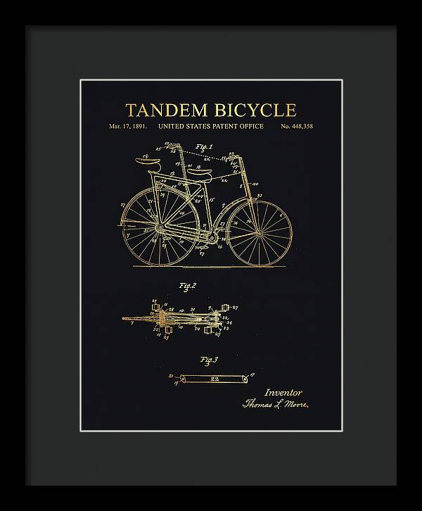 Tandem Bicycle Gold Patent Us448358a