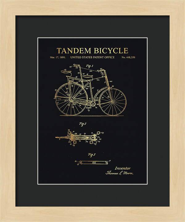 Tandem Bicycle Gold Patent Us448358a