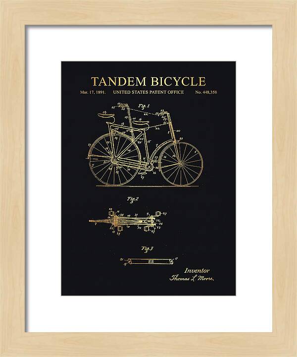 Tandem Bicycle Gold Patent Us448358a