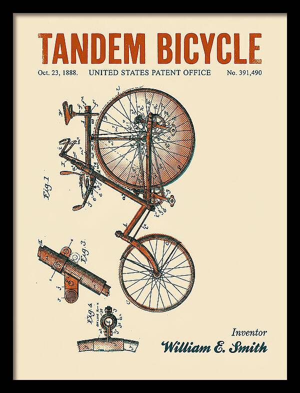 Tandem Bicycle Retro Patent Us391490a