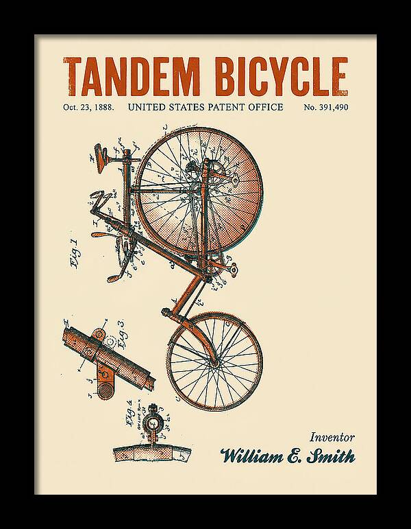 Tandem Bicycle Retro Patent Us391490a