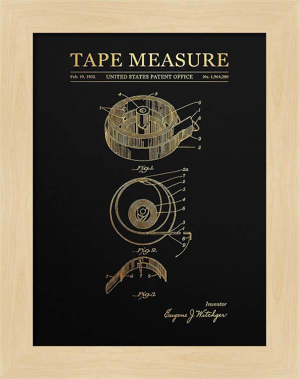 Tape Measure Gold Patent Us1964280a