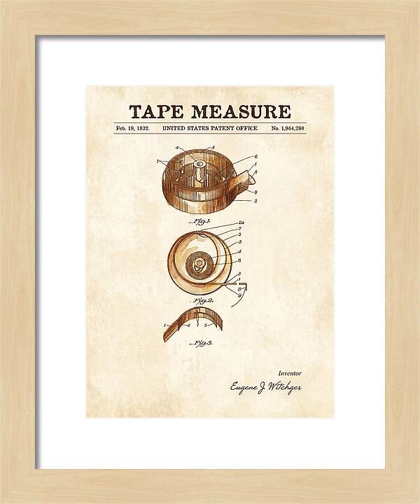 Tape Measure Watercolor Patent Us1964280a