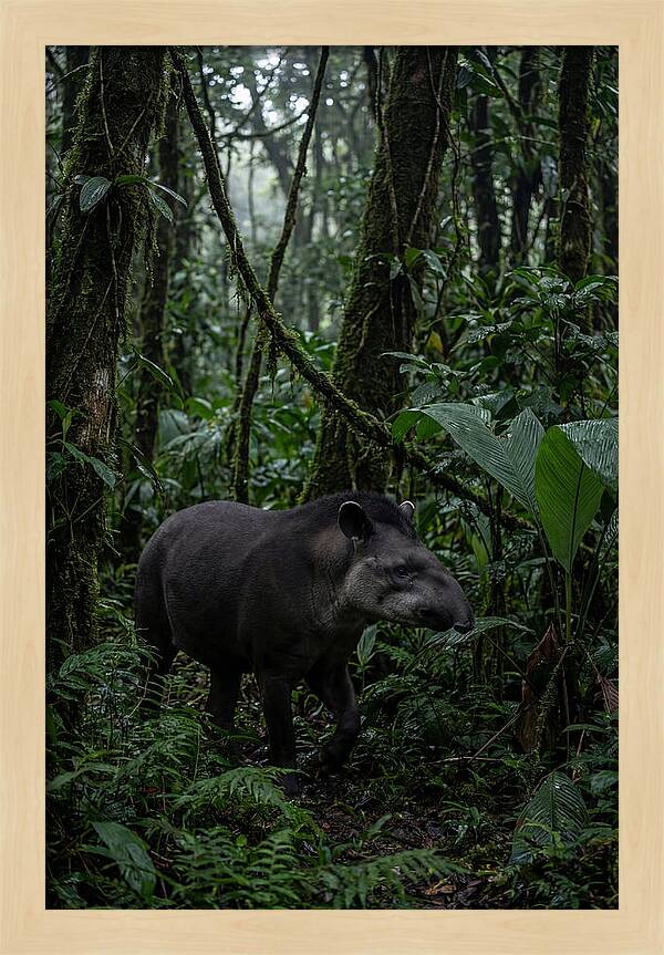 Tapir Among Tropical Foliage