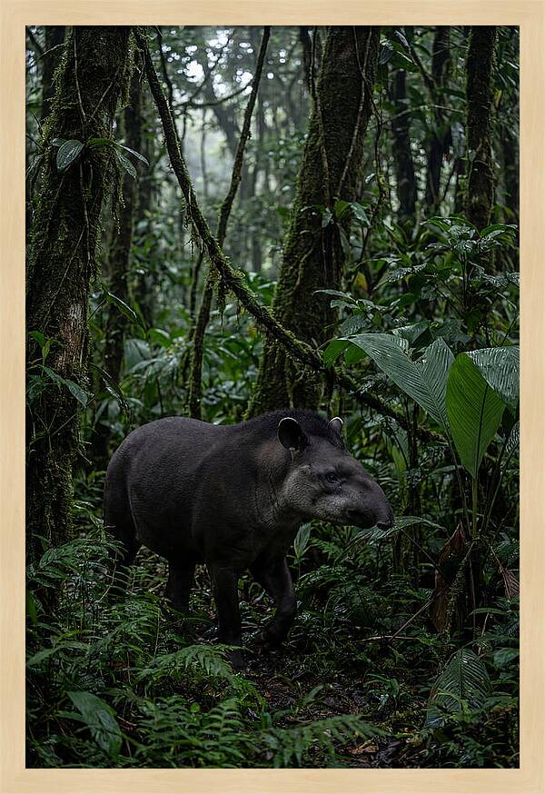Tapir Among Tropical Foliage