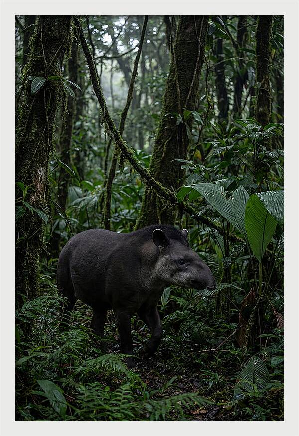 Tapir Among Tropical Foliage