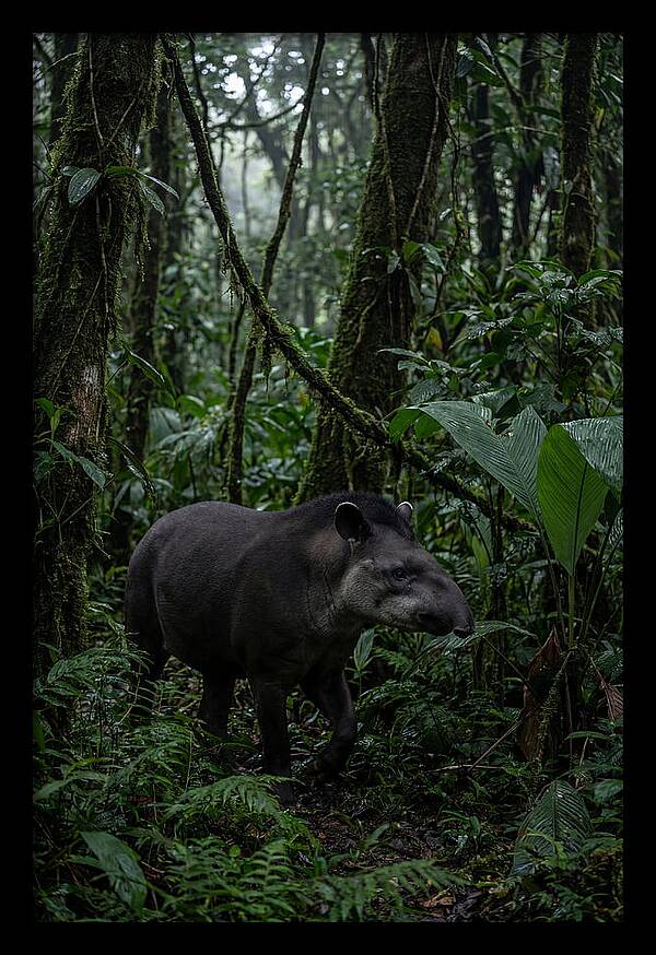 Tapir Among Tropical Foliage