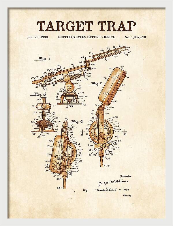 Target Trap Watercolor Patent Us1867578a