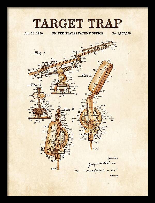 Target Trap Watercolor Patent Us1867578a