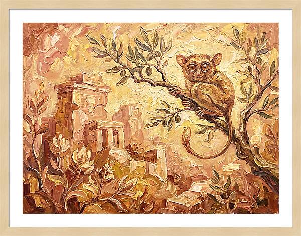 Tarsier Among Ancient Ruins