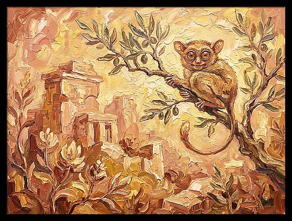 Tarsier Among Ancient Ruins