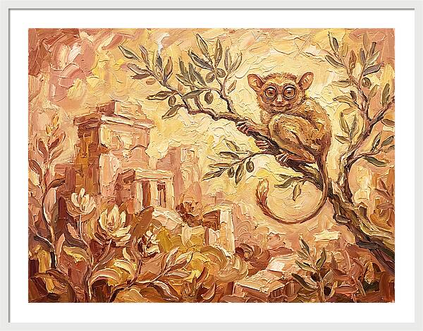 Tarsier Among Ancient Ruins